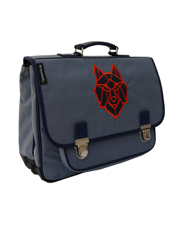 MEDIUM SCHOOLBAG BLUE WOLF