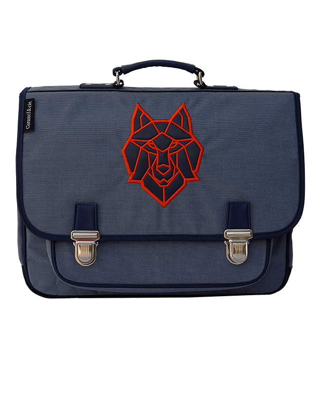 MEDIUM SCHOOLBAG BLUE WOLF