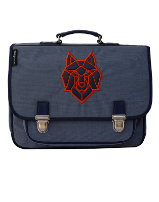 MEDIUM SCHOOLBAG BLUE WOLF